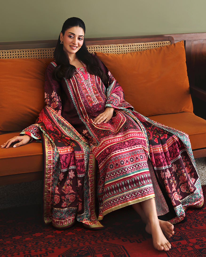 Mushq Day Dreamer Deep Purple - dupatta detail