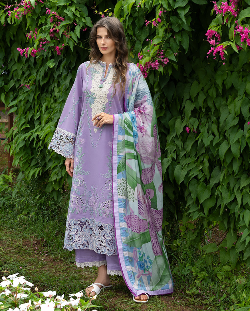 Secret Garden Hemline Lawn by Mushq 2026| Dewdrop Dance Aangan | the Essence of Lawn & Chiffon