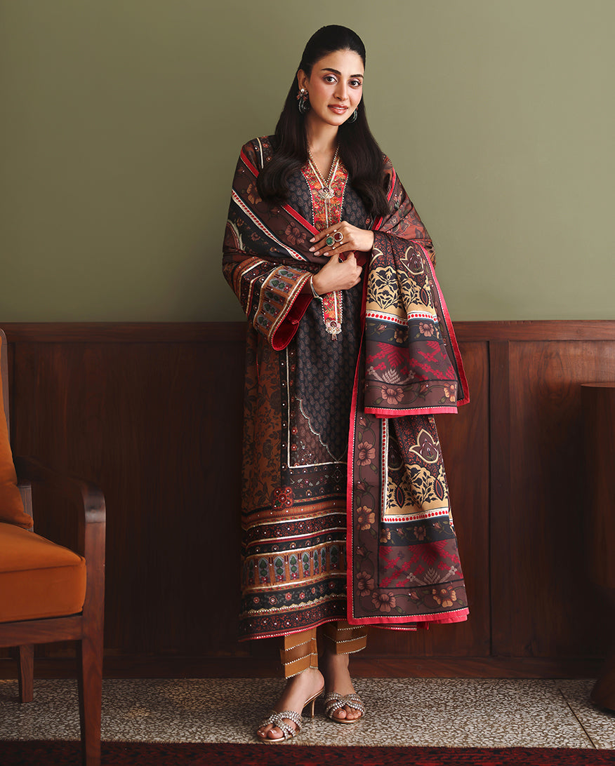 Mushq Effortlessly Me Black - dupatta detail