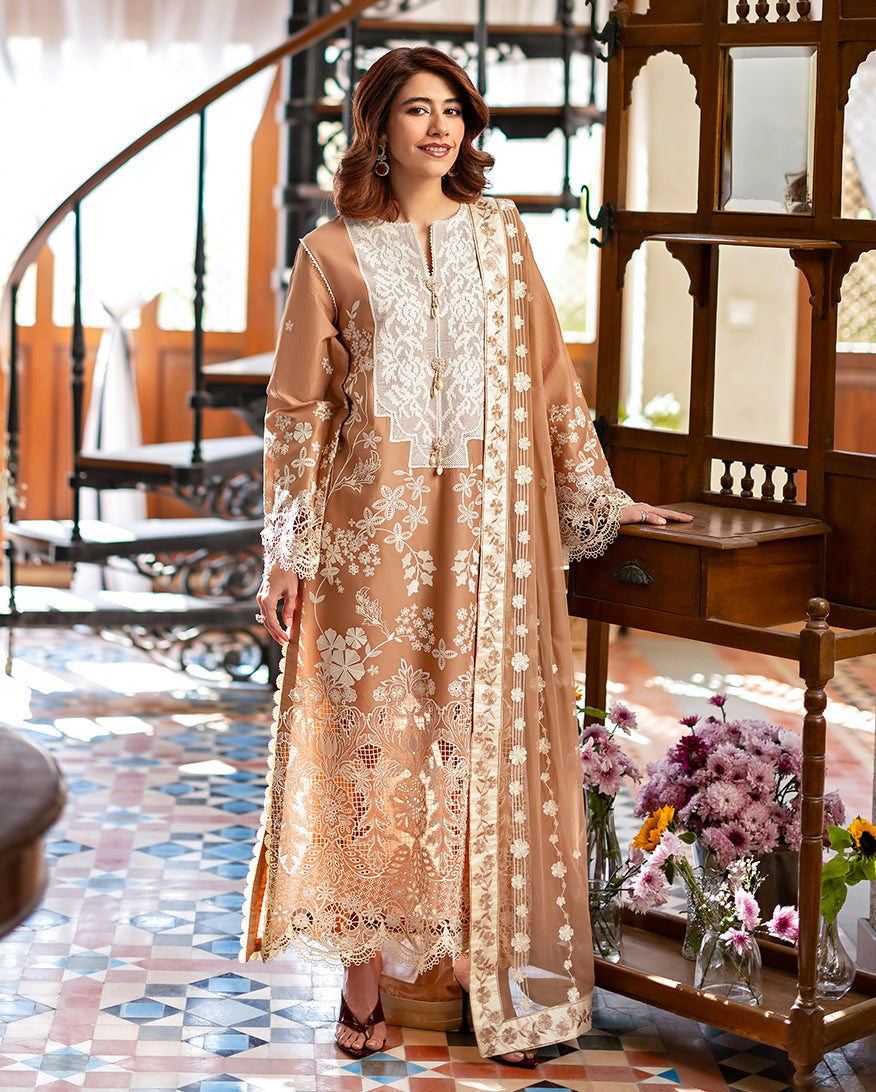 Mushq Astoria Festive Lawn '26-Elodie Aangan the essence of lawn & chiffon