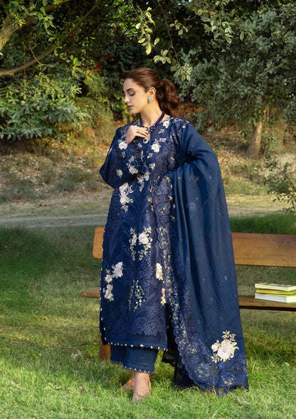 ELAF LUXURY LAWN '26=4B BLUE BELLE Aangan the essence of lawn & chiffon