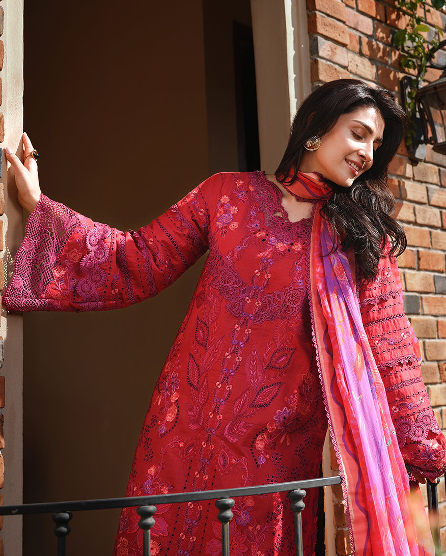Mushq Amoi luxury lawn 2026=Falling Petals Aangan | the Essence of Lawn & Chiffon