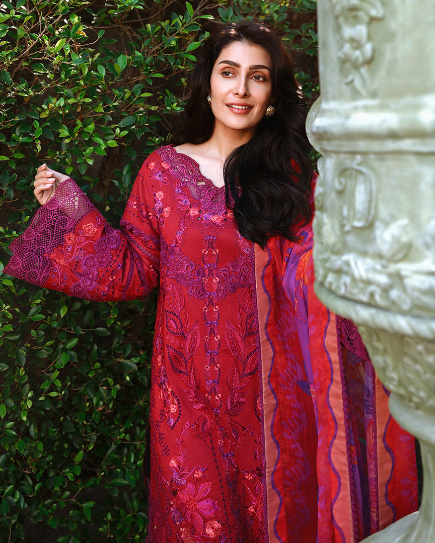 Mushq Amoi luxury lawn 2026=Falling Petals Aangan | the Essence of Lawn & Chiffon