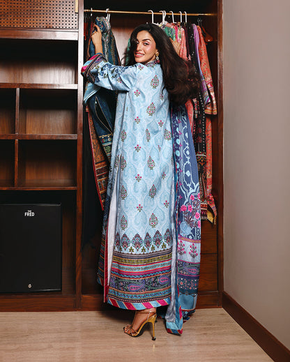 Mushq In my Element Blue - dupatta detail