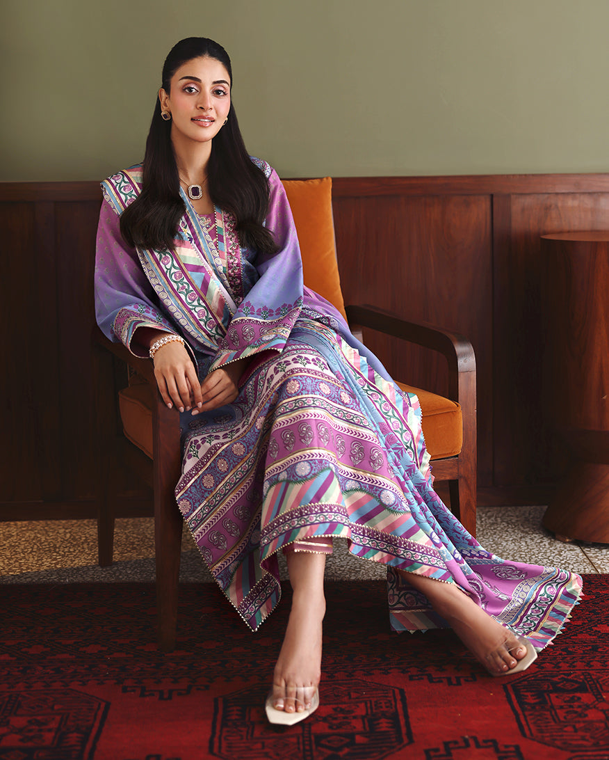 Mushq Naturally Me Purple - dupatta detail