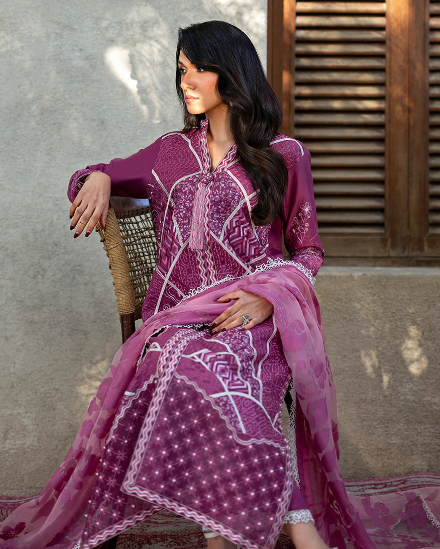 Mushq Astoria Festive Lawn '26-Rosea Aangan the essence of lawn & chiffon