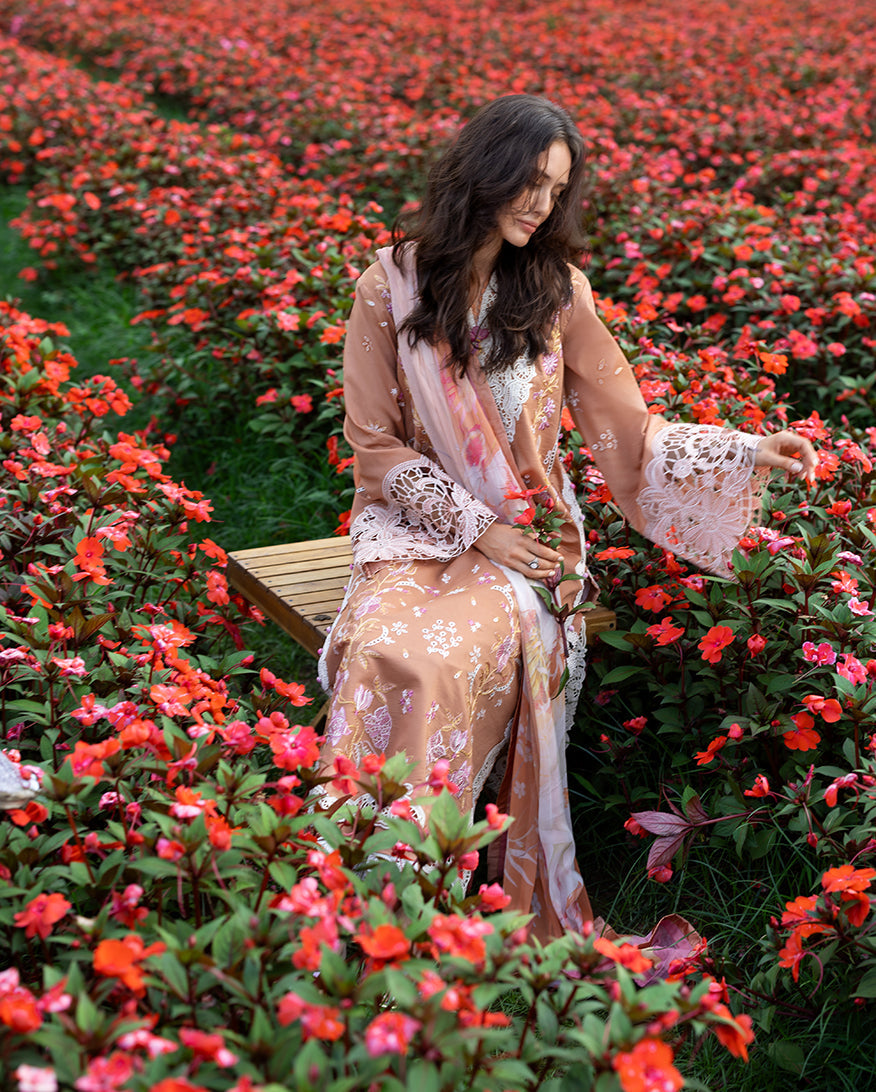 Secret Garden Hemline Lawn by Mushq 2026| Rosette Reverie Aangan | the Essence of Lawn & Chiffon