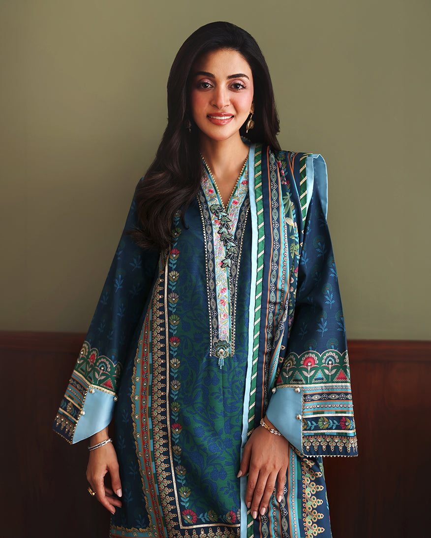Mushq Scene Stealer Blue - dupatta detail