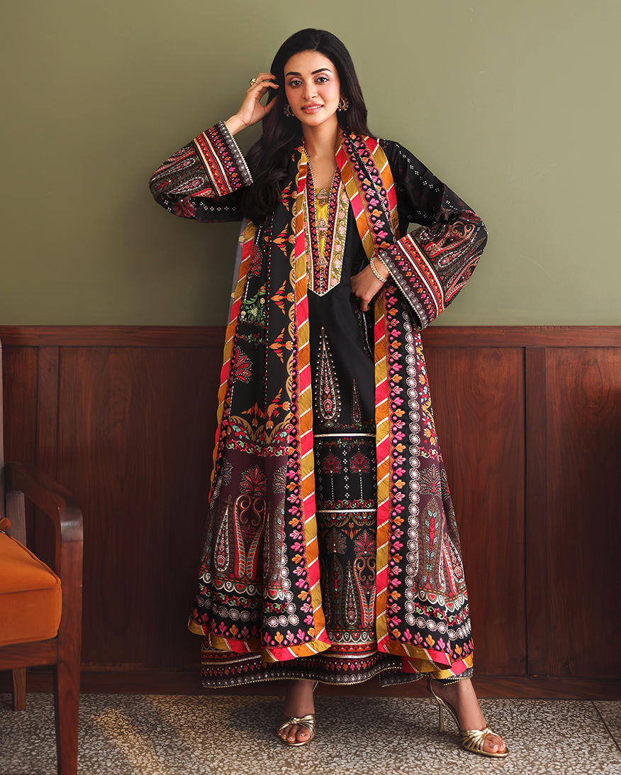 Mushq Star off Duty Black - dupatta detail