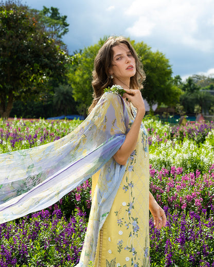 Secret Garden Hemline Lawn by Mushq 2026| Sunlit Meadow Aangan | the Essence of Lawn & Chiffon