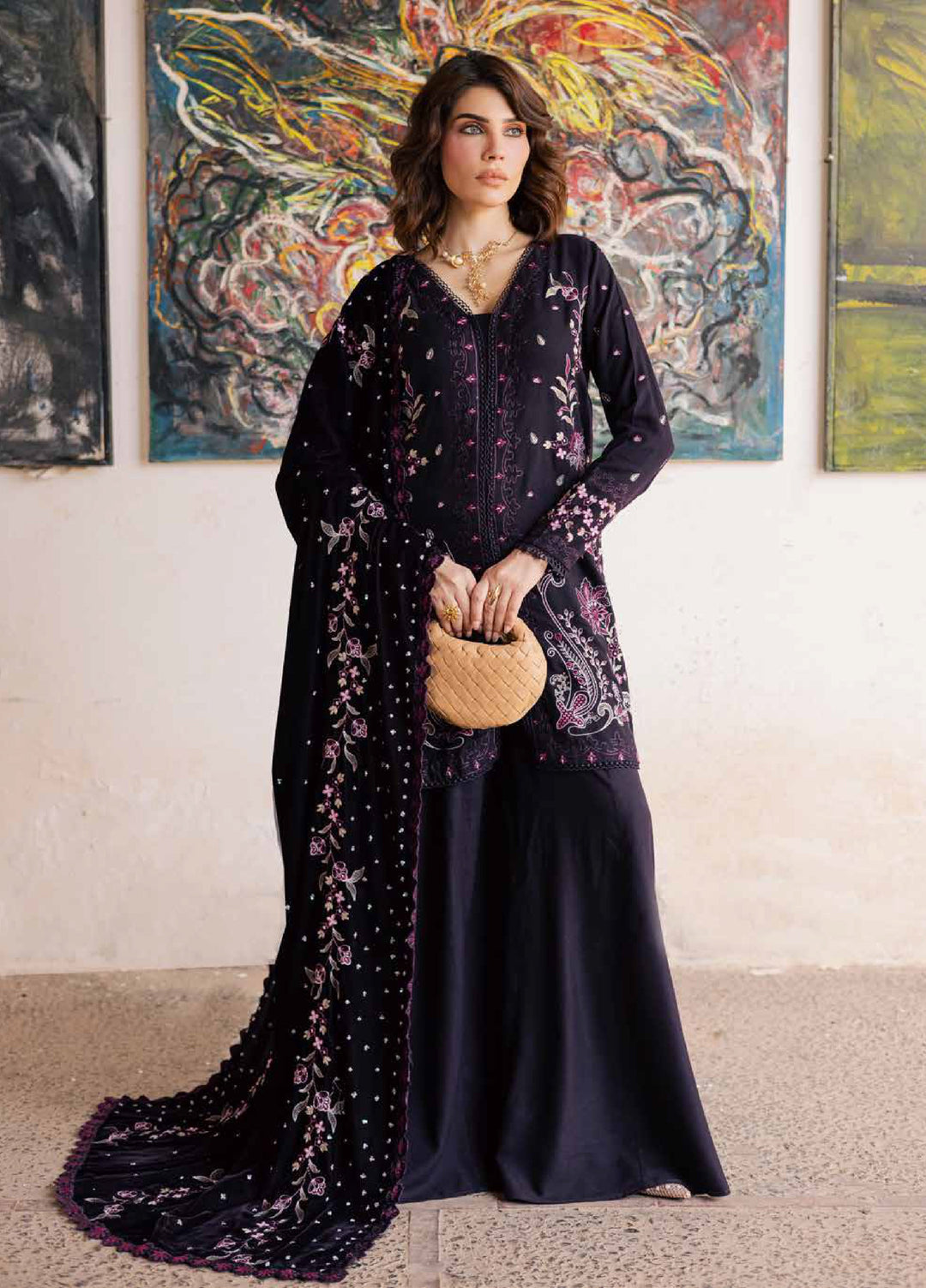 nureh leather peach embroidered winter suit for women  
nureh leather peach unstitched 3-piece suit with velvet shawl  
