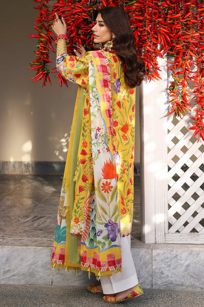 Zaha Luxury Lawn 2025 – unstitched embroidered suit with premium fabric and elegant detailing, ready to ship for festive wear.

