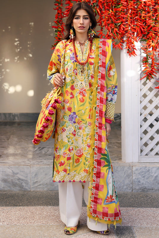 Zaha Luxury Lawn 2025 – unstitched embroidered suit with premium fabric and elegant detailing, ready to ship for festive wear.

