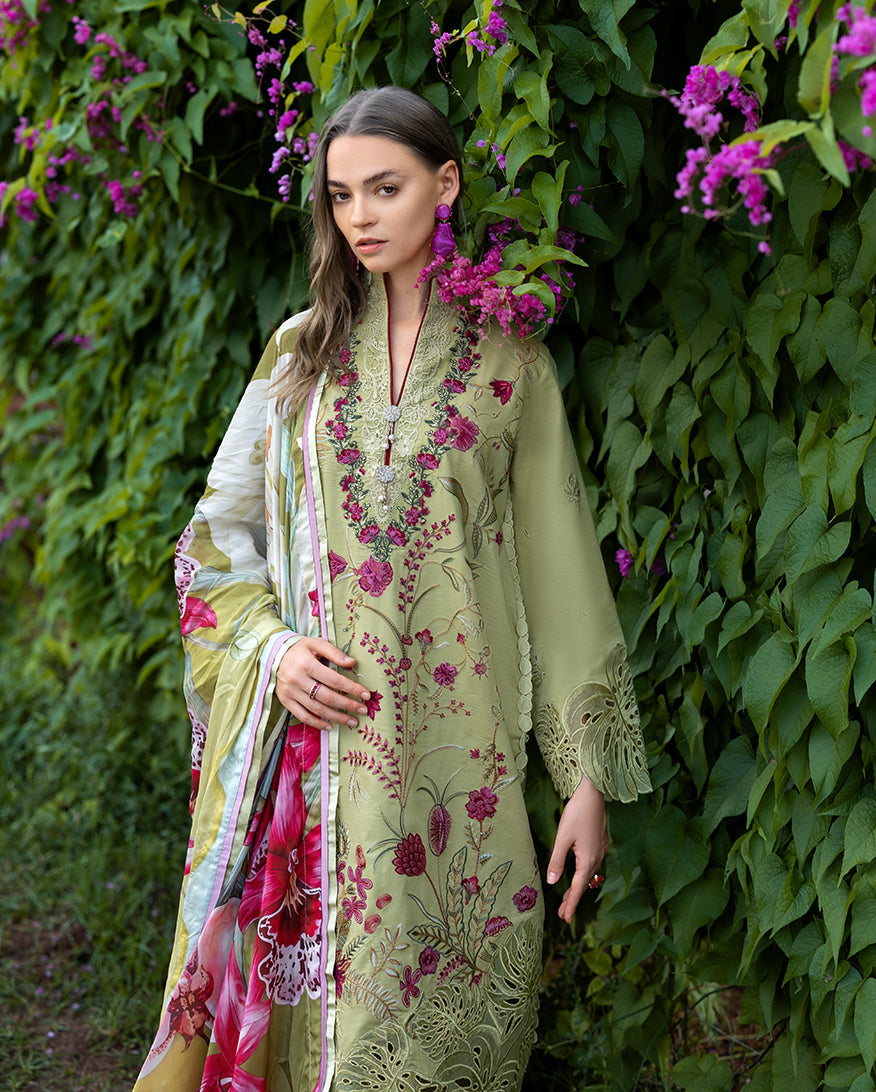 Secret Garden Hemline Lawn by Mushq 2026| Wildflower Waltz Aangan | the Essence of Lawn & Chiffon