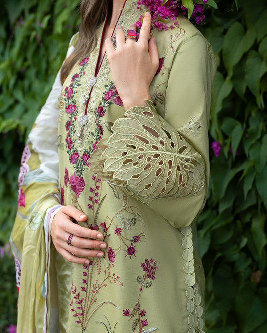 Secret Garden Hemline Lawn by Mushq 2026| Wildflower Waltz Aangan | the Essence of Lawn & Chiffon