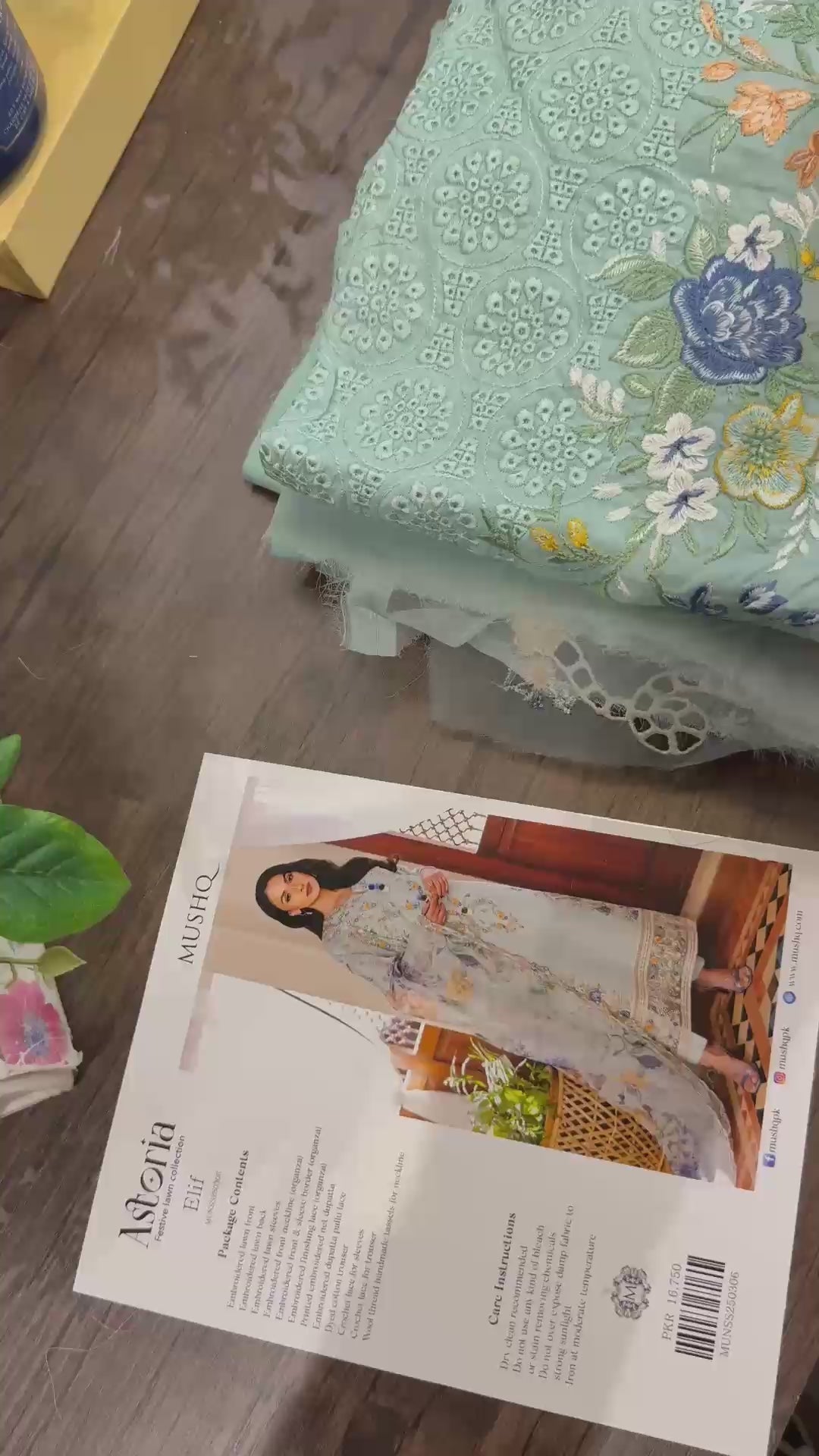 Mushq Astoria Festive Lawn '26-elif Aangan the essence of lawn & chiffon