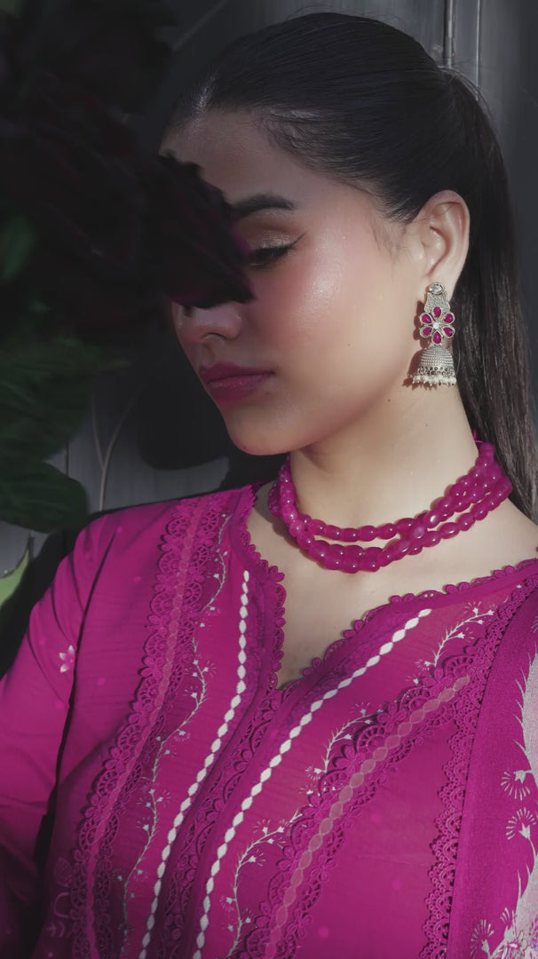 - Qalamqar QLine suit with authentic Pakistani detailing
- Qalamqar QLine collection inspired by original Pakistani fashion
