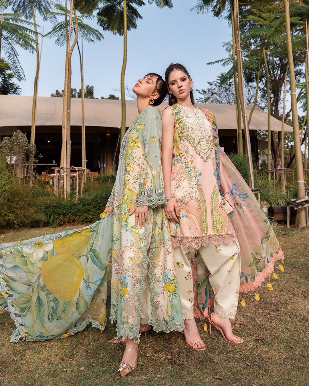 MARIA.B M.Prints Lawn 2026=08b Aangan the essence of lawn & chiffon