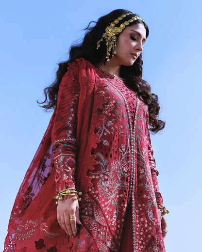 Nureh Aman Lawn 2026=Kiraz NE-230 Aangan the essence of lawn & chiffon