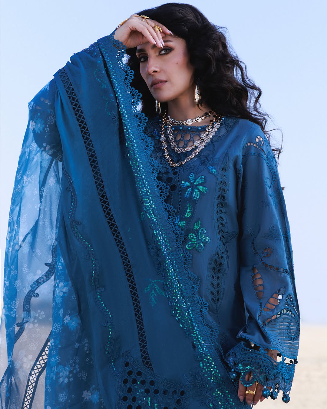 Nureh Aman Lawn 2026=Kaia NE-229 Aangan the essence of lawn & chiffon